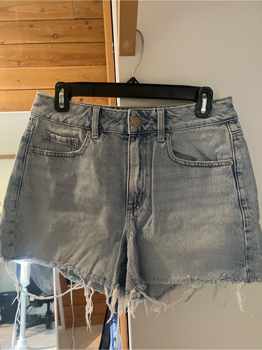 Garage Light Blue Denim Mom Shorts